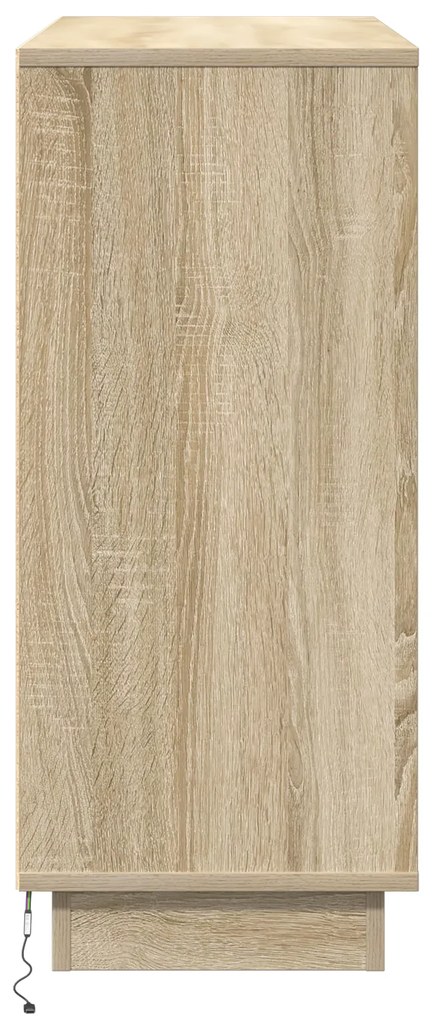 Sideboard vidaXL com LED Carvalho Sonoma 90x32x75 cm em madeira engenh