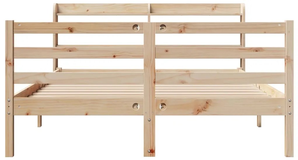 Estrutura cama c/ cabeceira 140x190 cm pinho maciço