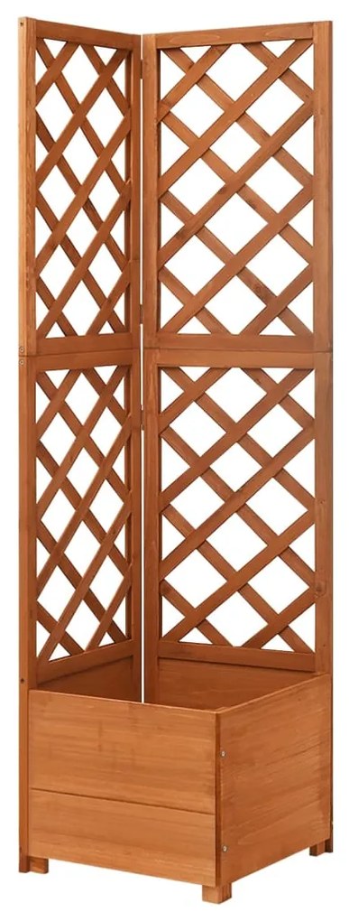 vidaXL Vaso com treliça de canto 40x40x150 cm abeto maciço