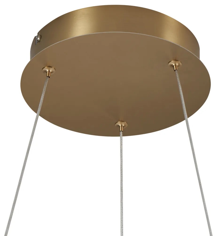 LED Candeeiro suspenso de design dourado com regulação de intensidade de 3 níveis - Organico Design