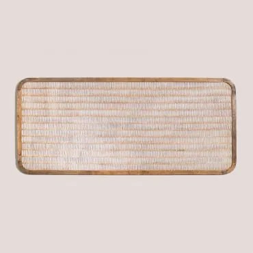 Cabeceira Para Cama De 150 Cm Em Madeira De Mangueira Yulara Natural - Branco & 150 Cm - Sklum