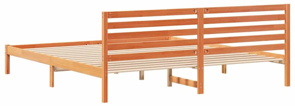 Estrutura da Cama com cabeceira Castanho-mel 180 x 220 cm