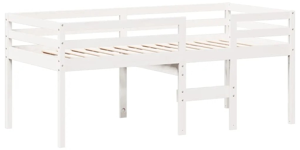 Cama alta com telhado 90x190 cm pinho maciço branco