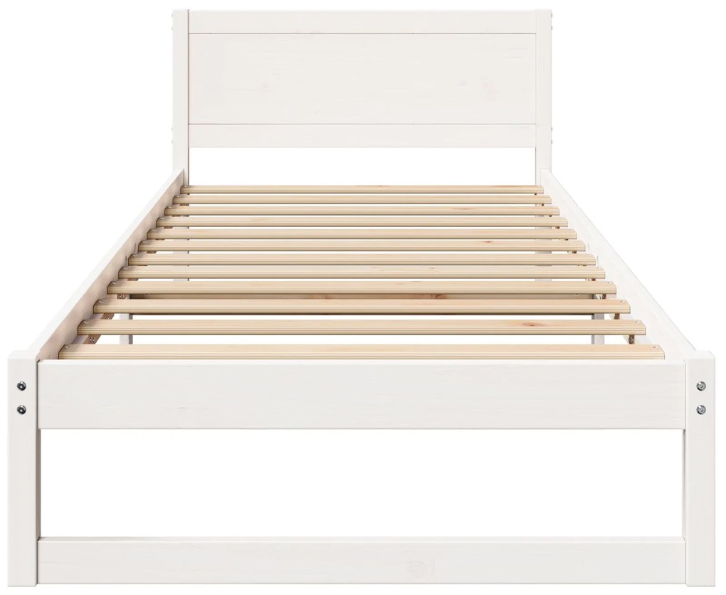 Estrado de Cama Branco Madeira de Pinho Maciça 75 x 190 cm