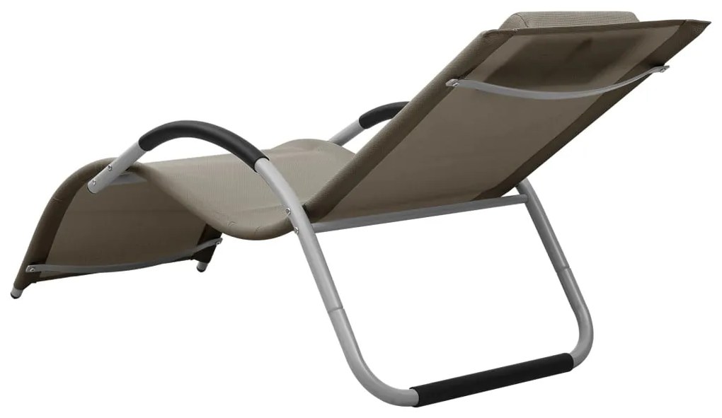 Espreguiçadeiras 2 pcs textilene cinza-acastanhado e cinzento