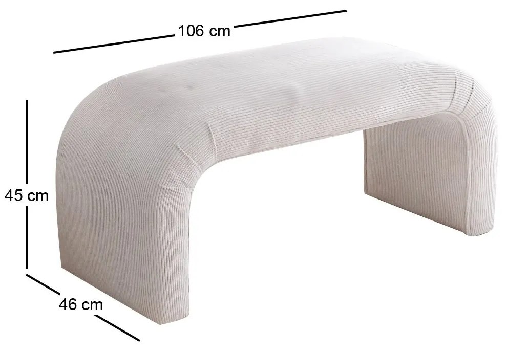 Pouffe Nu – Branco – 106x45x46 cm