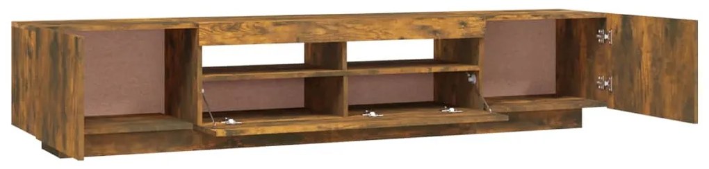 Conjunto móveis de TV 2pcs c/ LEDs madeira carvalho fumado