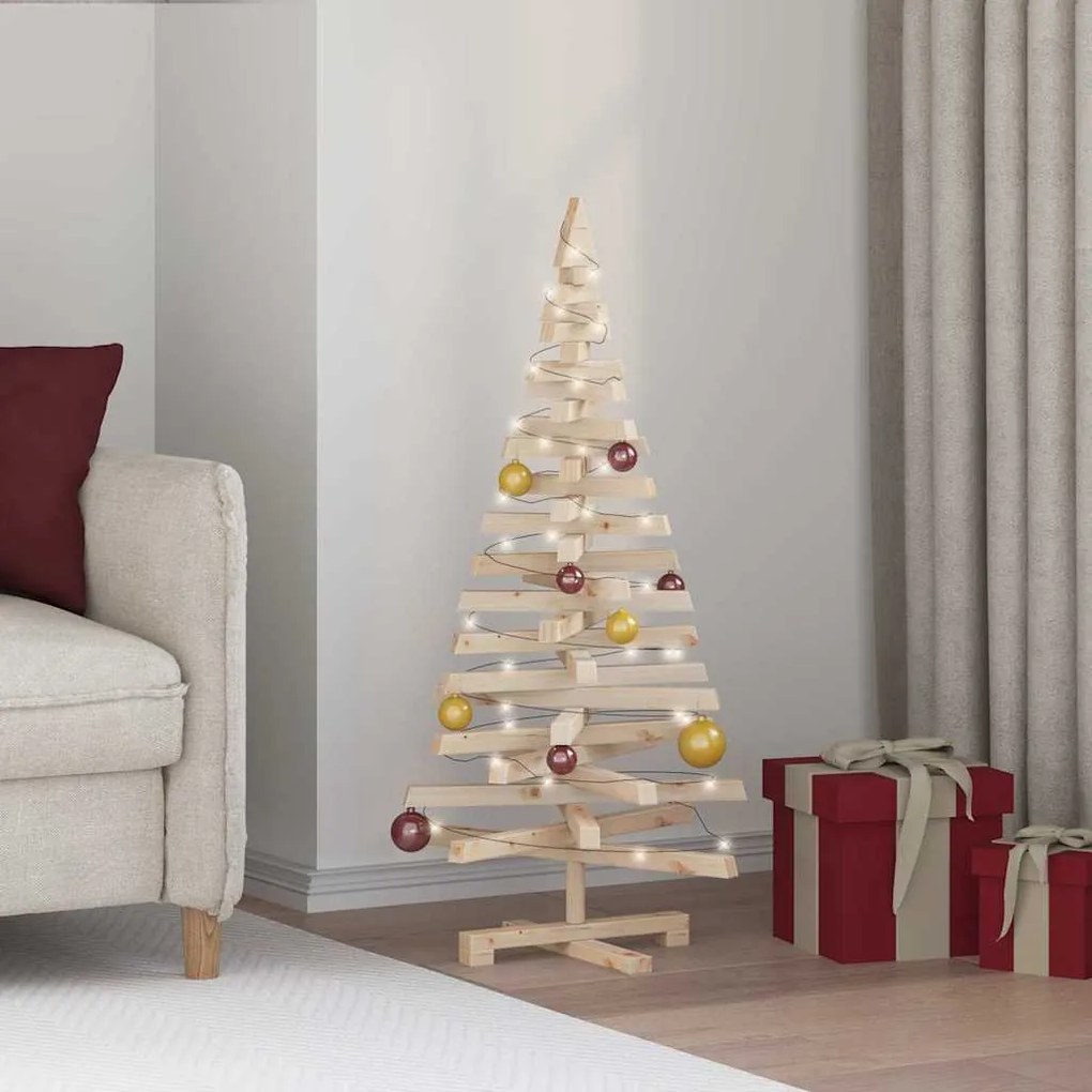 vidaXL Árvores de Natal Natural 120 cm Madeira de pinho maciça