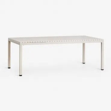 Rectangular Dining Table 210x100 Cm In Marti Aluminum Tapioca Bege - Sklum