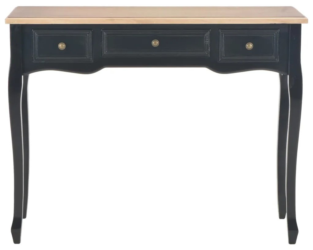 Toucador/mesa consola com 3 gavetas preto