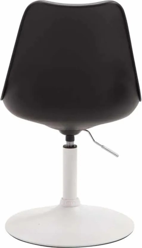 Conjunto de 4 cadeiras de sala de jantar Maverick em plástico com estrutura branca 76-81 x 48 x 57 cm Preto