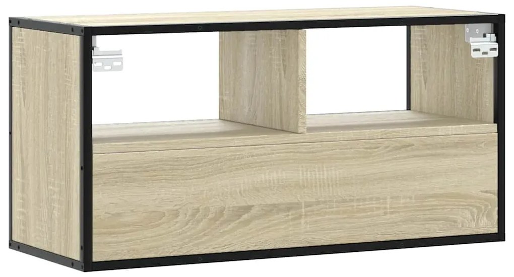 Móvel p/ TV 80x31x39,5 cm deriv. madeira/metal carvalho sonoma