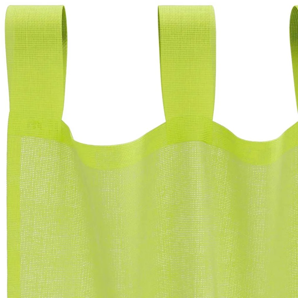 Cortinas de voile com aba 2 pcs verde-maçã