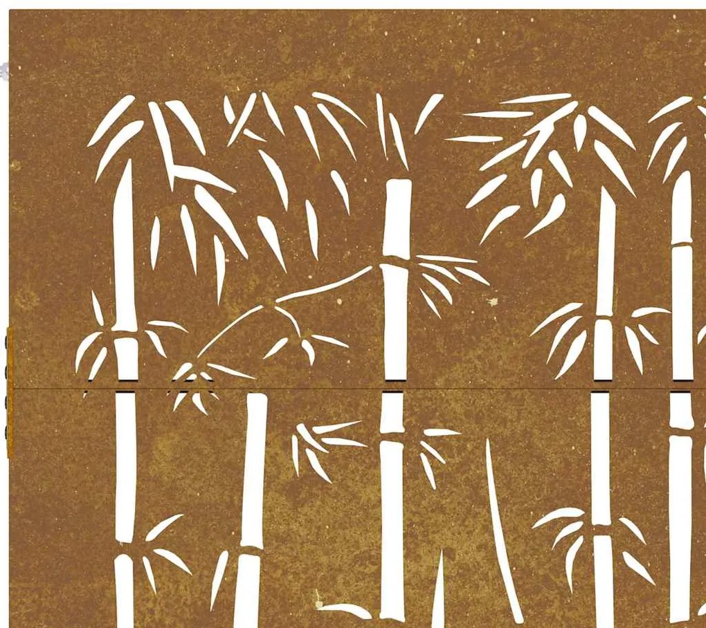 Portão de jardim 105x155 cm aço corten design bambu