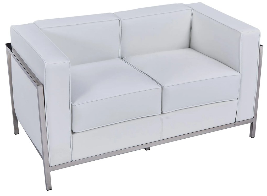 Sofá LOBBY – 2 Lugares – 132x70x68 cm – Estrutura em Aço Inoxidável e