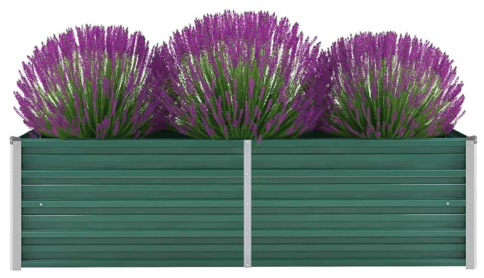 vidaXL Canteiro elevado de jardim aço galvanizado 160x40x45 cm verde