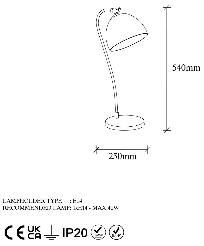 Candeeiro de Mesa Acuka12296 – Dourado – 25 x 25 x 54 cm