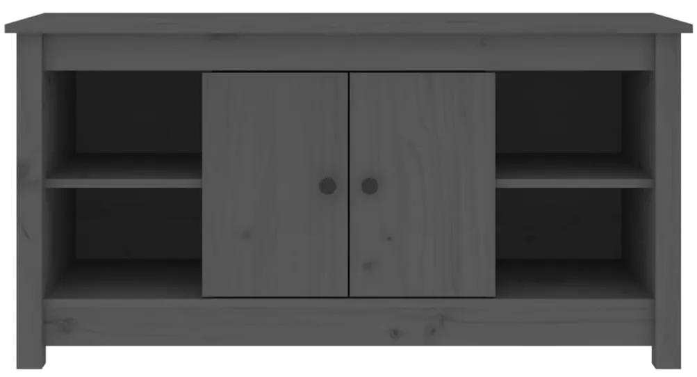 Móvel de TV 103x36,5x52 cm madeira de pinho maciça cinzento
