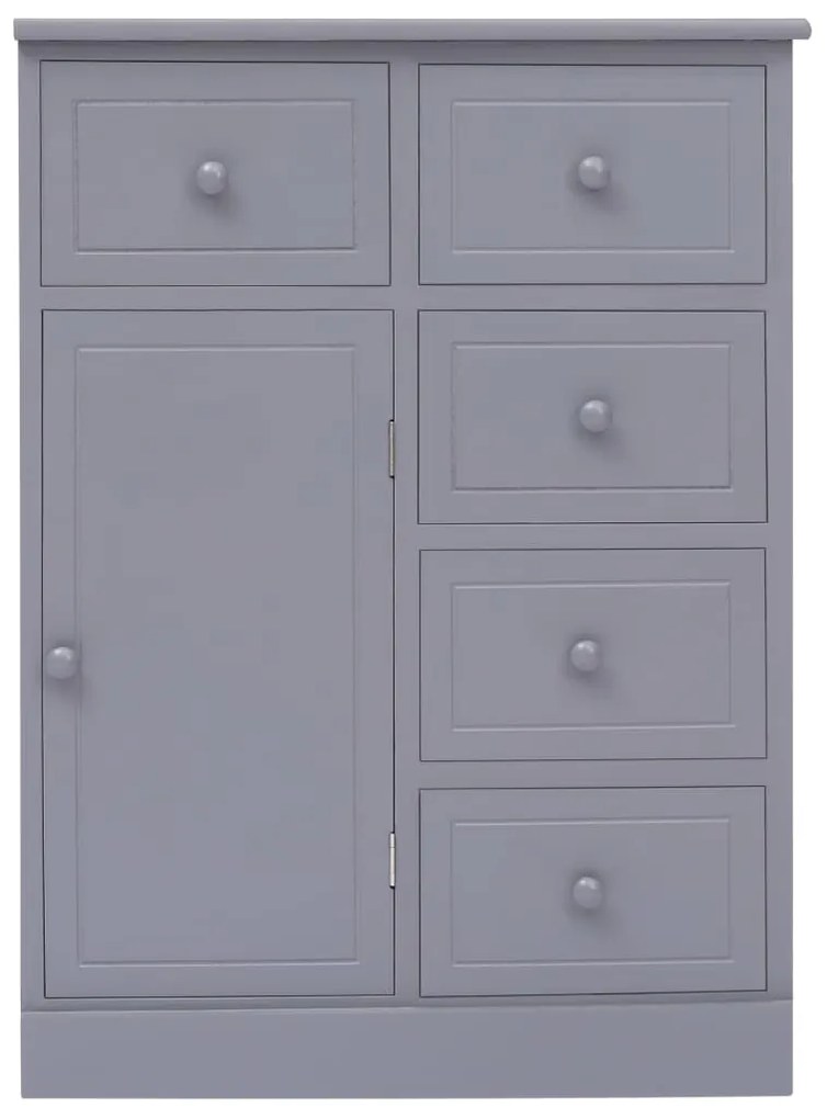 Aparador com 10 gavetas 113x30x79 cm madeira cinzento