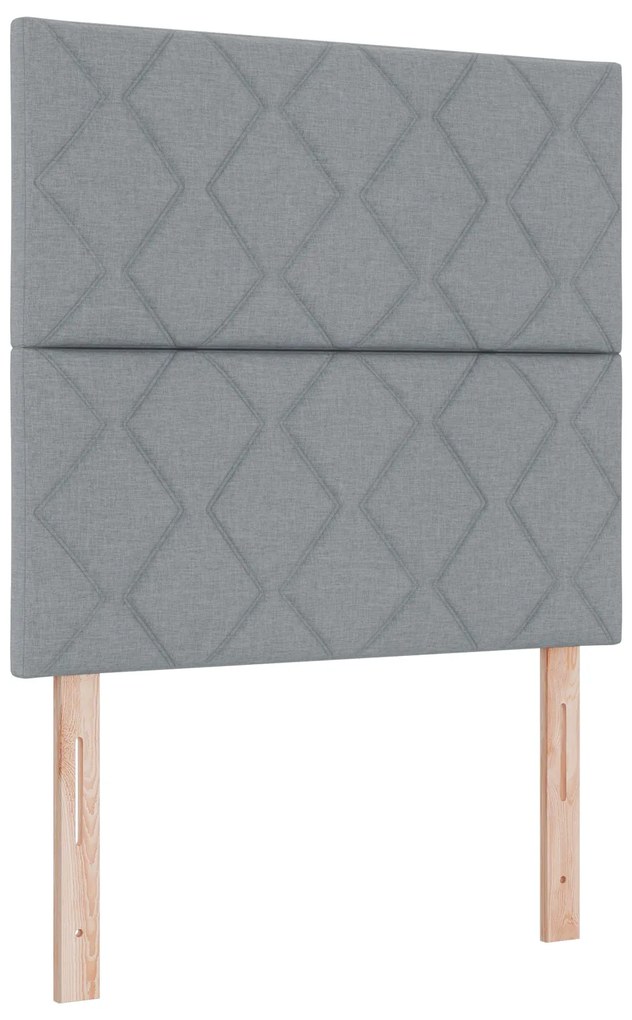 Cama Box Spring com Colchão Cinza Claro 90x200 cm Tecido