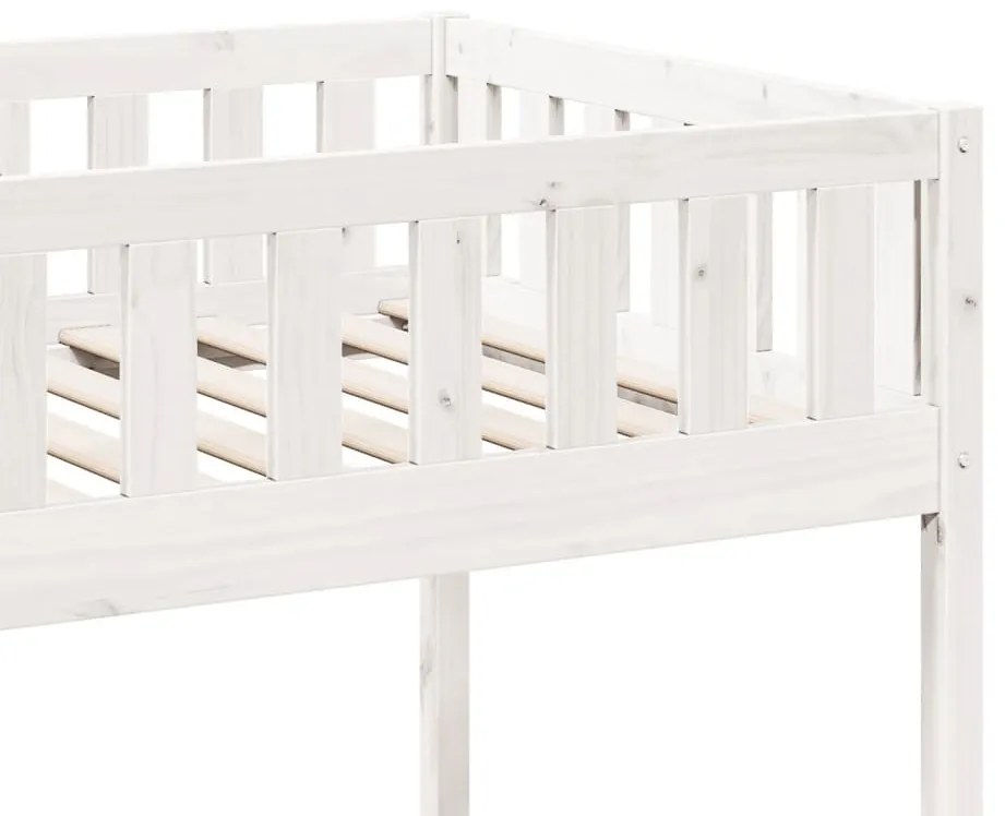 Cama de criança sem colchão 75x190 cm pinho maciço branco