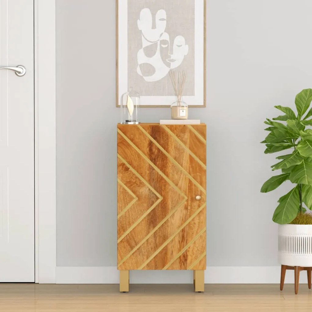 vidaXL Móvel de apoio 40x33,5x75 cm mangueira maciça castanho e preto