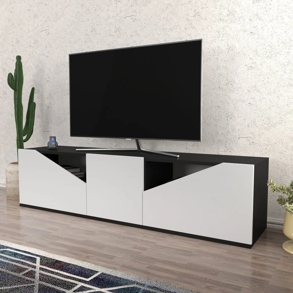 Móvel TV Carson – Antracite e Branco – 160x35,3x40 cm