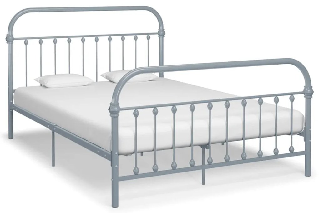 vidaXL Estrutura de cama 160x200 cm metal cinzento