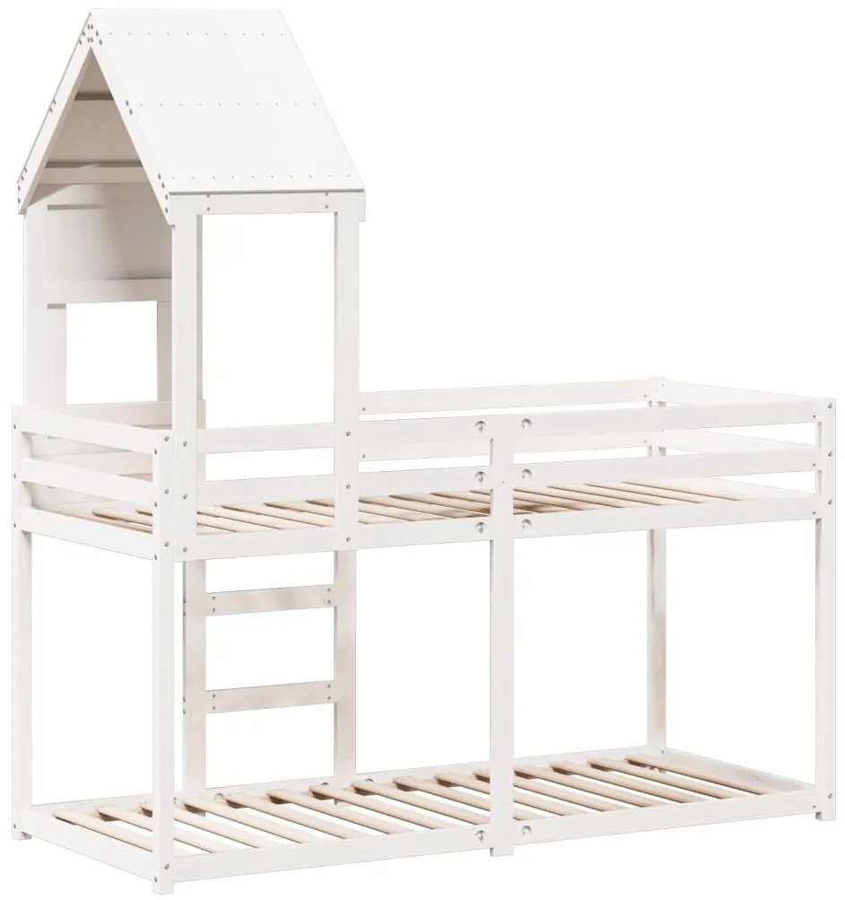 Beliche com telhado 75x190 cm madeira de pinho maciça branco