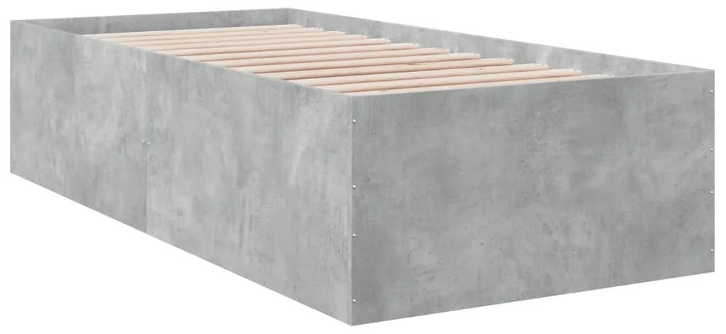 Estrutura de cama 90x190 cm derivados de madeira cinza cimento