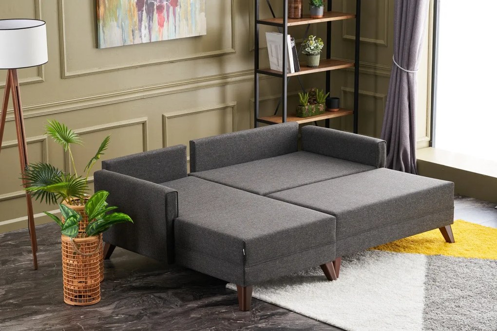 Sofá-Cama de Canto Bella – Antracite – 205 cm x 85 cm x 81 cm