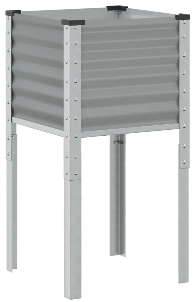 Vaso/floreira de jardim 45x45x88 cm aço cinzento