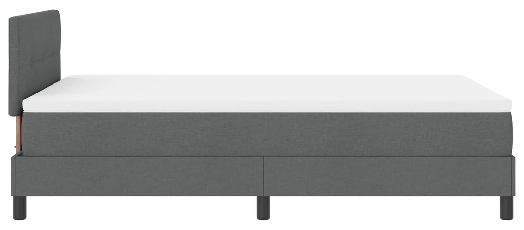 Cama Box Spring com Colchão Cinza Escuro 120x190 cm Tecido