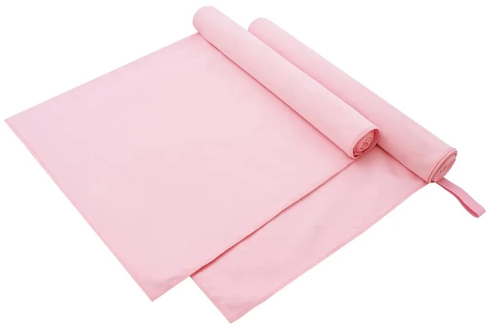 vidaXL Toalhas Esportivas 2 pcs Rosa 180 x 90 cm Poliéster e poliamida