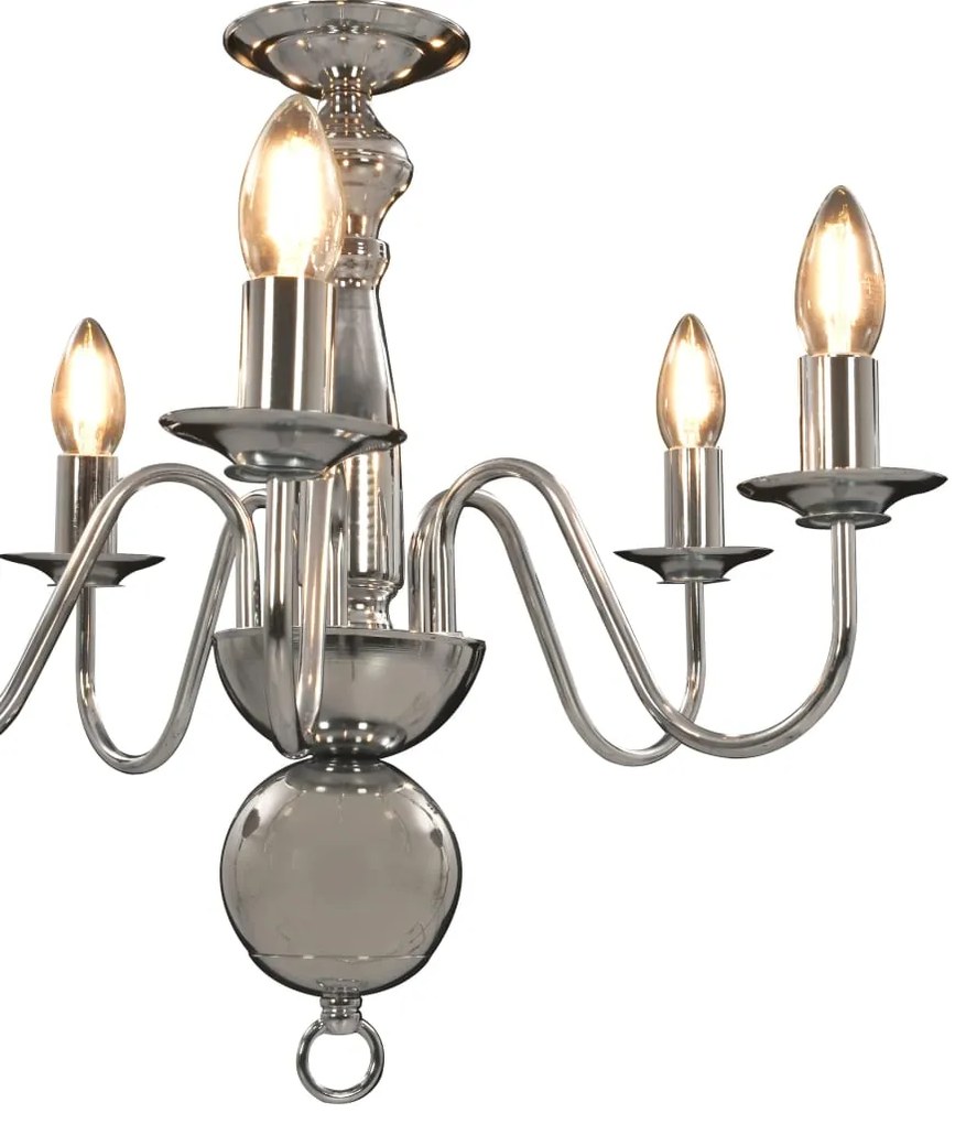 Lustre de 5 lâmpadas E14 prateado