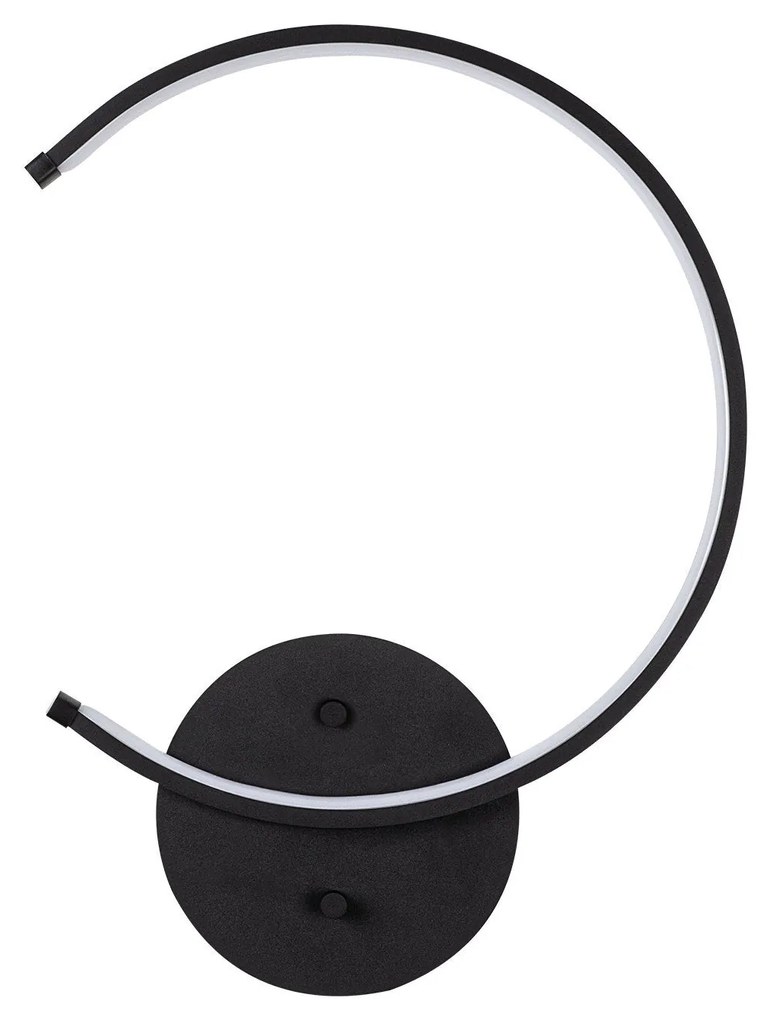 Candeeiro de Parede Moon - Preto - 33cm x 46cm x 6cm