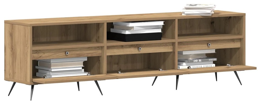 Cabide de TV Carvalho Artisan 150x30x44,5 cm Madeira de Engenharia