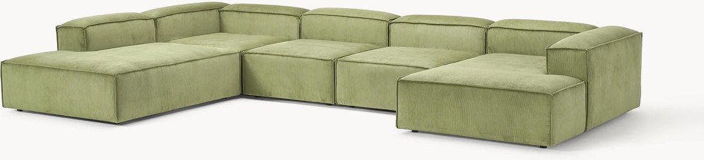 Sofá modular de canto comprido XL em bombazina Lennon