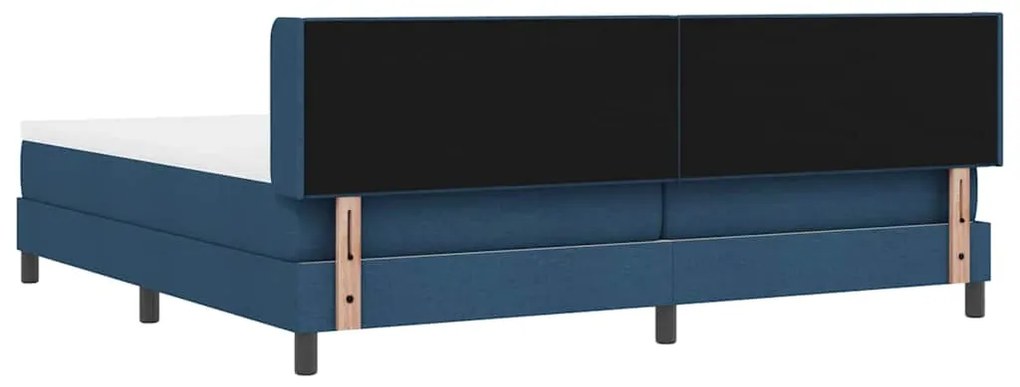 Cama Box com Colchão , Azul, 200 cm x 200 cm, Tecido