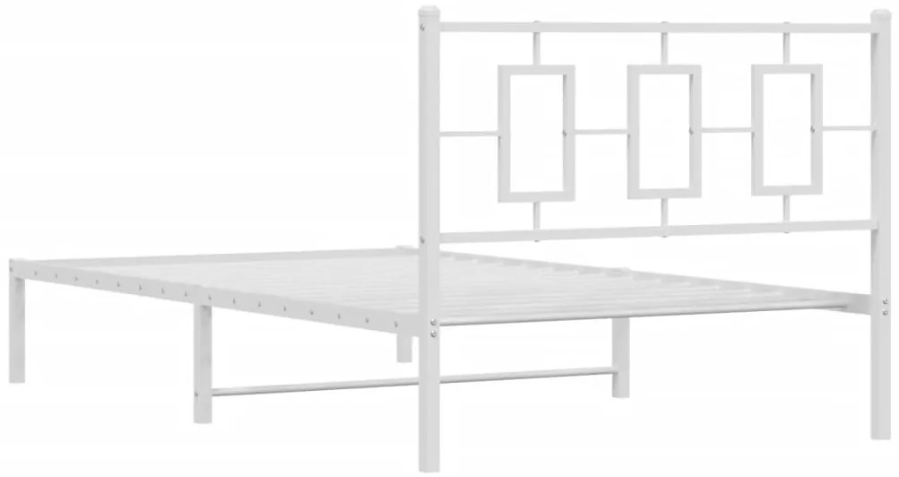 Estrutura de cama em metal com cabeceira 107x203 cm branco