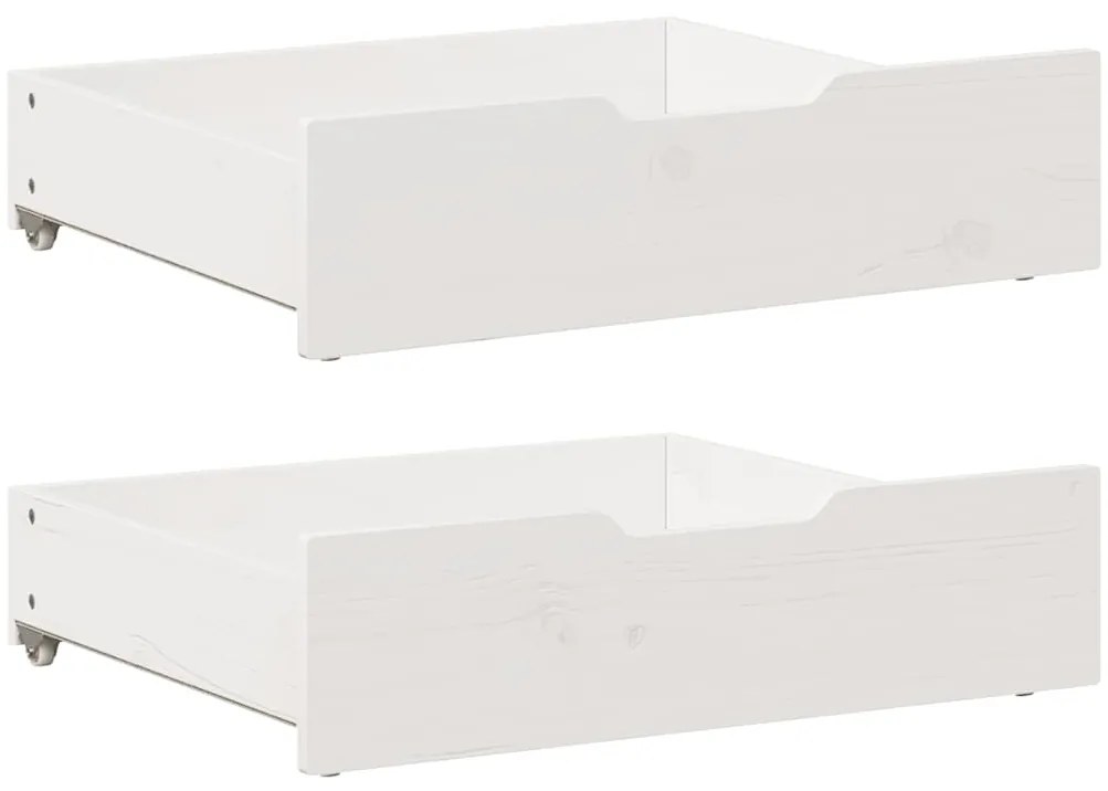 Gavetas para cama 2 pcs 75x55x17 cm pinho maciço branco