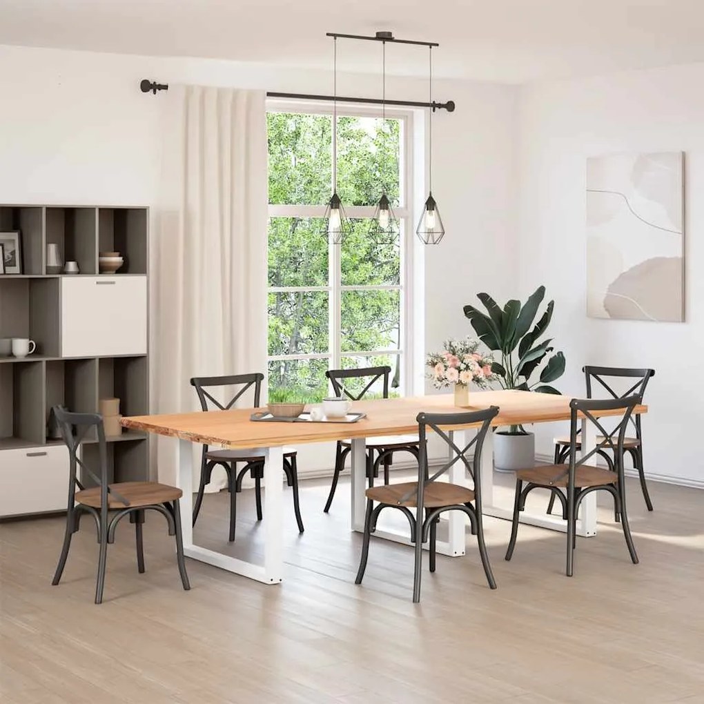 Pés de mesa de jantar em forma de U, 2 peças, branco, 100x (72-73) cm,