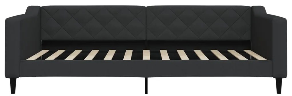 Sofá-cama com gavetão 100x200 cm tecido preto
