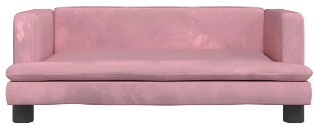 Sofá infantil 80x45x30 cm veludo rosa