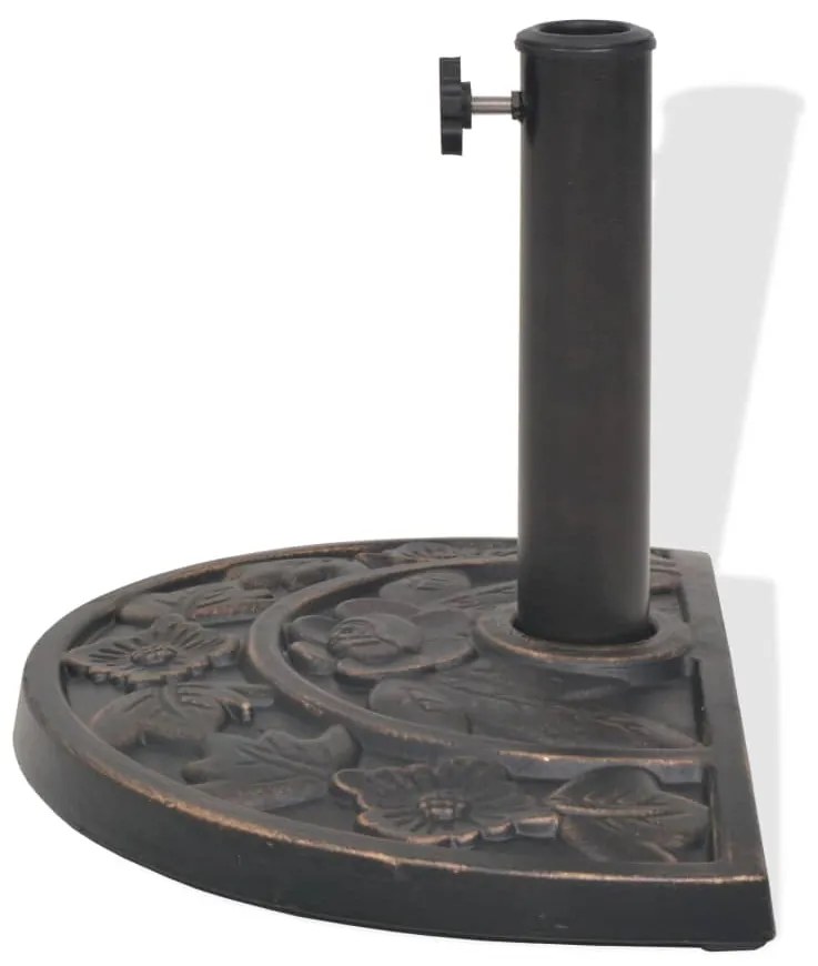 Base para guarda-sol em resina semicircular bronze 9 kg