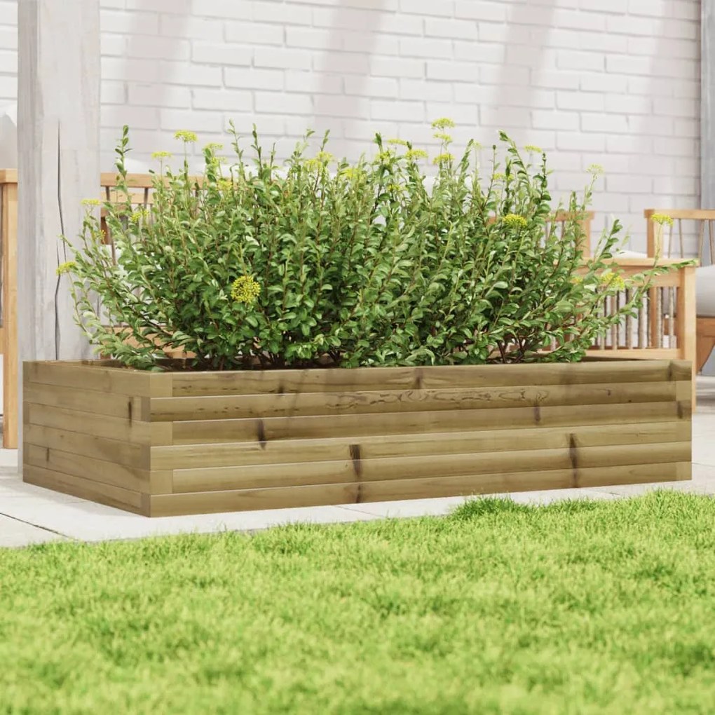 vidaXL Vaso/floreira de jardim 110x60x23cm madeira de pinho impregnada