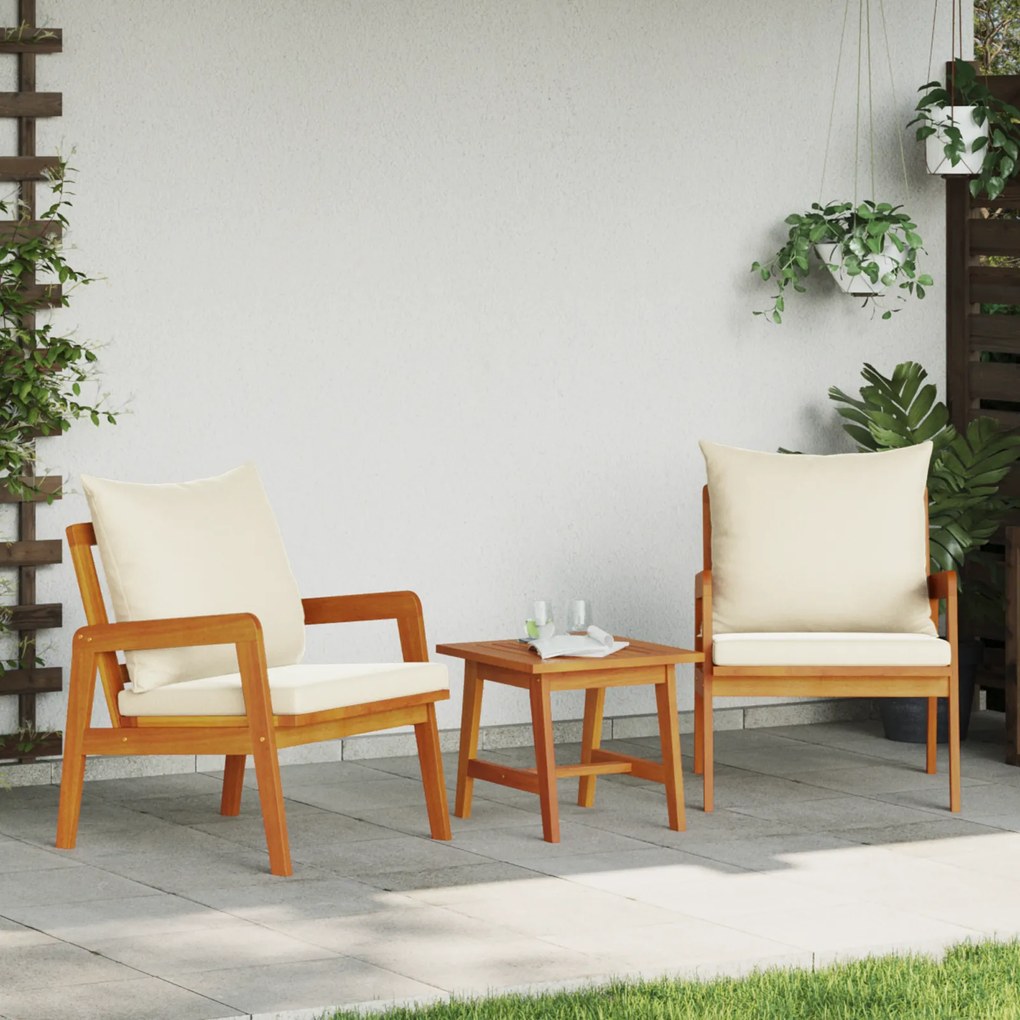 vidaXL Cadeiras de Jardim 2 pcs 59.5x65x71.5 cm Madeira Sólida de Acácia