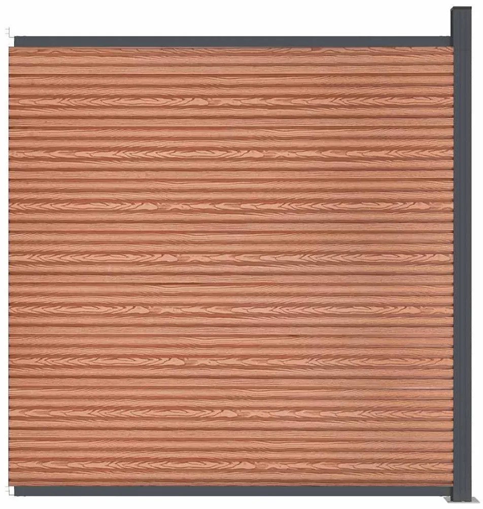 Painel de vedação WPC 173x186 cm castanho