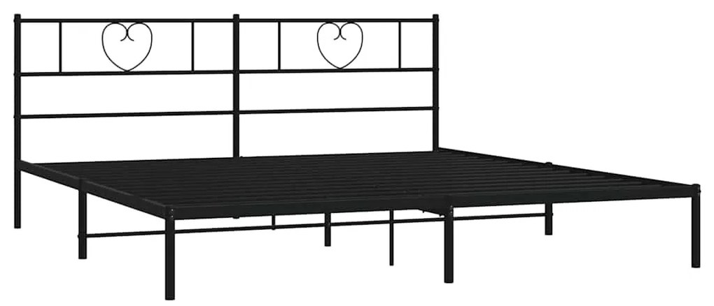 Estrutura de cama com cabeceira 193x203 cm metal preto