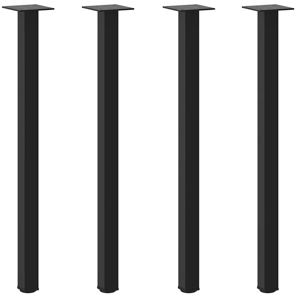 Pés de mesa de console 4 peças, preto, 72-74 cm, aço